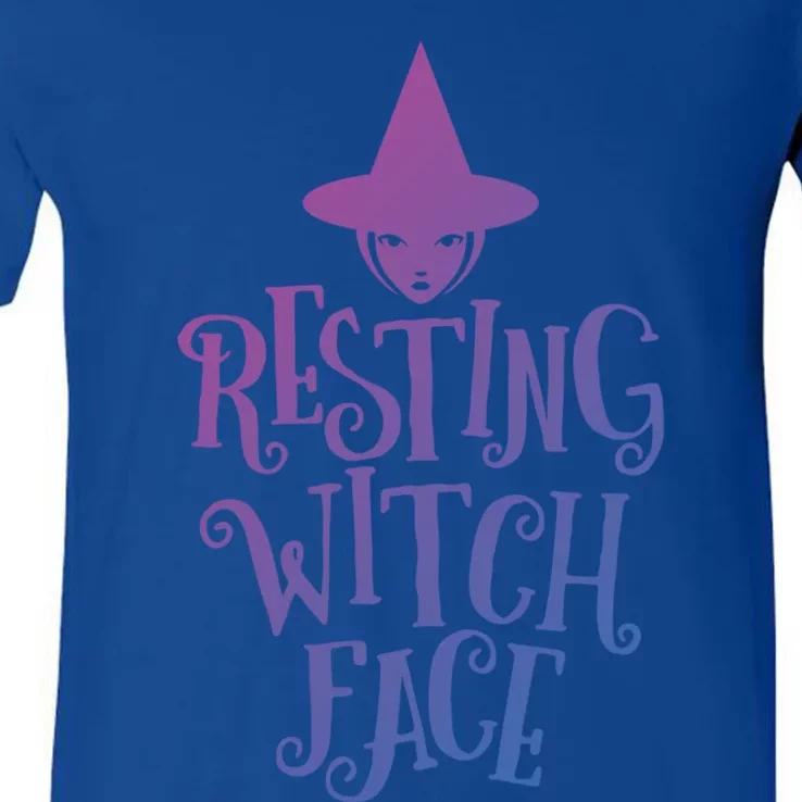 Resting Witch Face Funny Halloween Cool Gift V-Neck T-Shirt