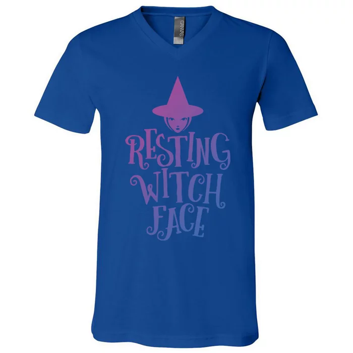 Resting Witch Face Funny Halloween Cool Gift V-Neck T-Shirt