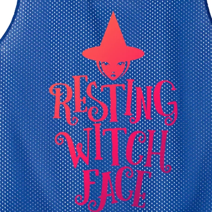 Resting Witch Face Funny Halloween Cool Gift Mesh Reversible Basketball Jersey Tank