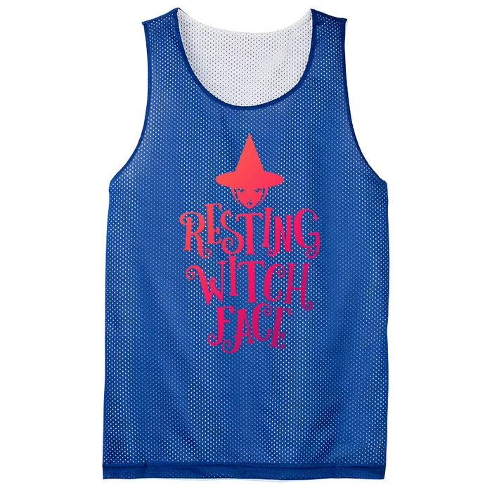 Resting Witch Face Funny Halloween Cool Gift Mesh Reversible Basketball Jersey Tank