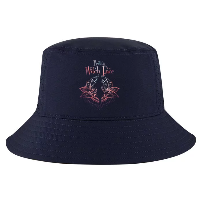 Resting Witch Face Halloween Lotus Flower For Yogi Witch Gift Cool Comfort Performance Bucket Hat