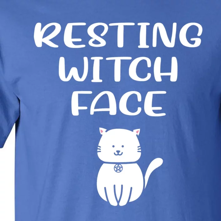 Resting Witch Face Pentacle Cat Wiccan Pagan Cheeky Witch Funny Gift Tall T-Shirt