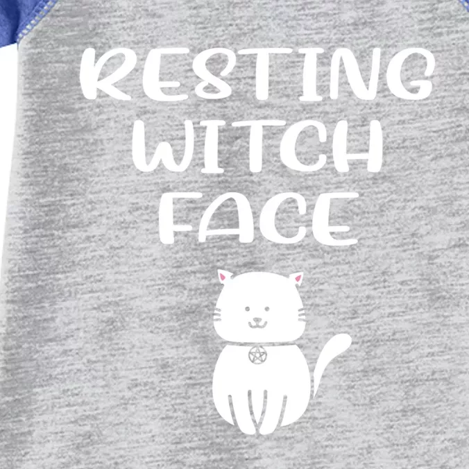 Resting Witch Face Pentacle Cat Wiccan Pagan Cheeky Witch Funny Gift Infant Baby Jersey Bodysuit