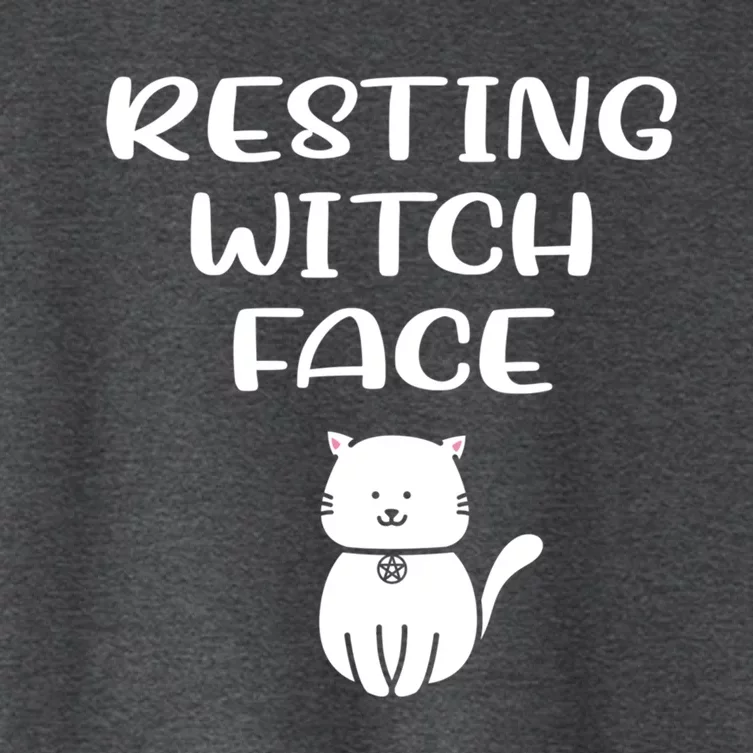 Resting Witch Face Pentacle Cat Wiccan Pagan Cheeky Witch Funny Gift Women's Crop Top Tee