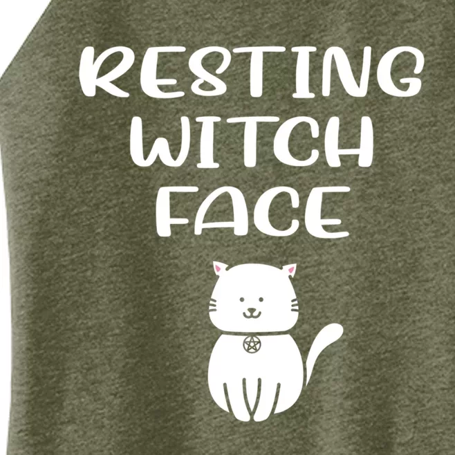 Resting Witch Face Pentacle Cat Wiccan Pagan Cheeky Witch Funny Gift Women’s Perfect Tri Rocker Tank