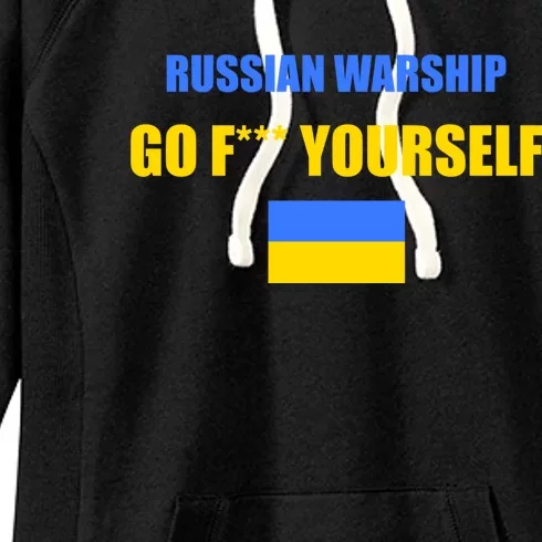 Russian Warship Go F Yourself Ukraine Support Strong Peace Women's Fleece Hoodie