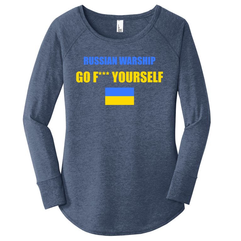 Russian Warship Go F Yourself Ukraine Support Strong Peace Women’s Perfect Tri Tunic Long Sleeve Shirt