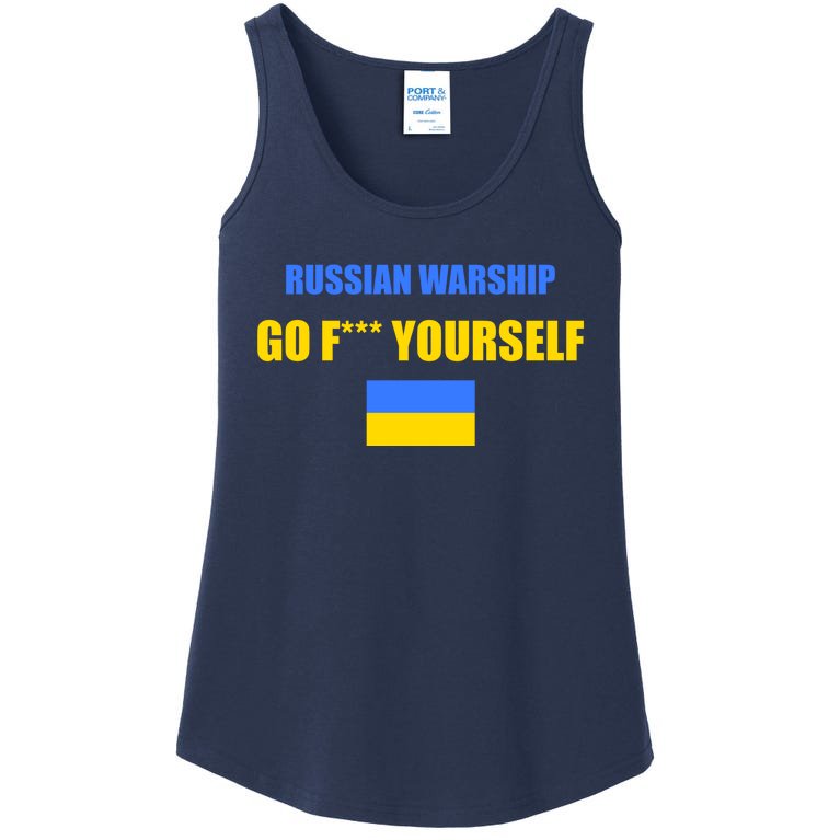 Russian Warship Go F Yourself Ukraine Support Strong Peace Ladies Essential Tank