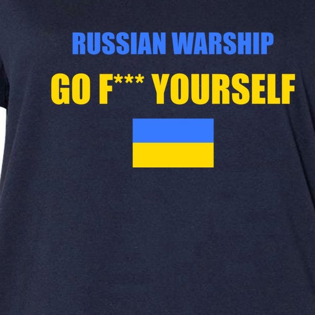 Russian Warship Go F Yourself Ukraine Support Strong Peace Women's V-Neck Plus Size T-Shirt