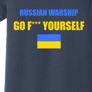 Russian Warship Go F Yourself Ukraine Support Strong Peace Baby Bodysuit