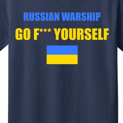 Russian Warship Go F Yourself Ukraine Support Strong Peace Kids T-Shirt
