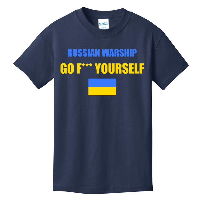 Russian Warship Go F Yourself Ukraine Support Strong Peace Kids T-Shirt
