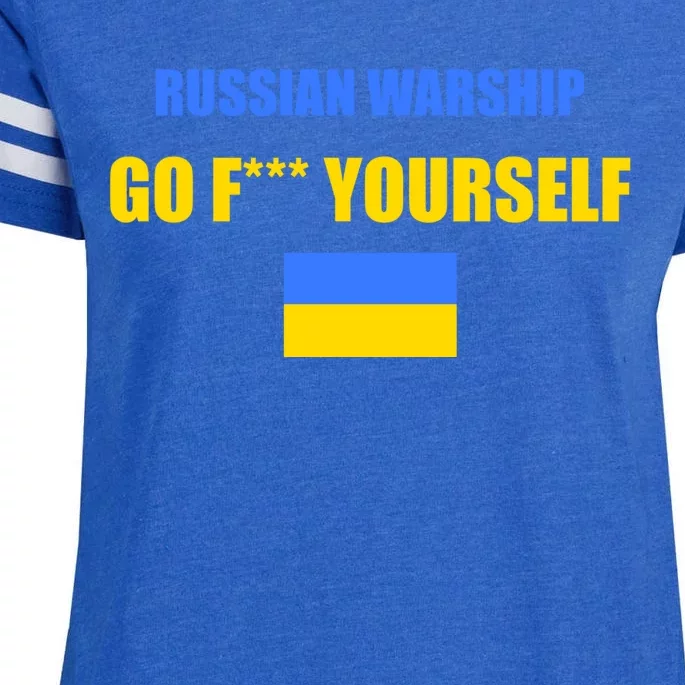 Russian Warship Go F Yourself Ukraine Support Strong Peace Enza Ladies Jersey Football T-Shirt