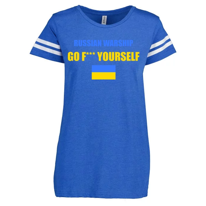 Russian Warship Go F Yourself Ukraine Support Strong Peace Enza Ladies Jersey Football T-Shirt