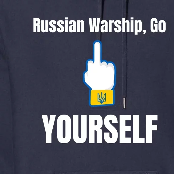 Russian Warship Go F**K Yourself Middle Finger Ukraine Premium Hoodie