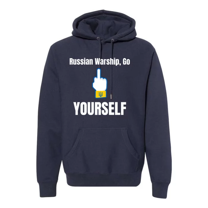 Russian Warship Go F**K Yourself Middle Finger Ukraine Premium Hoodie