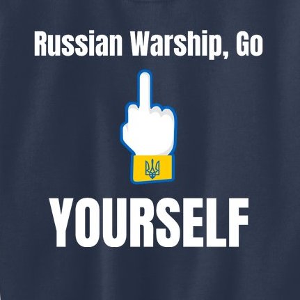 Russian Warship Go F**K Yourself Middle Finger Ukraine Kids Sweatshirt