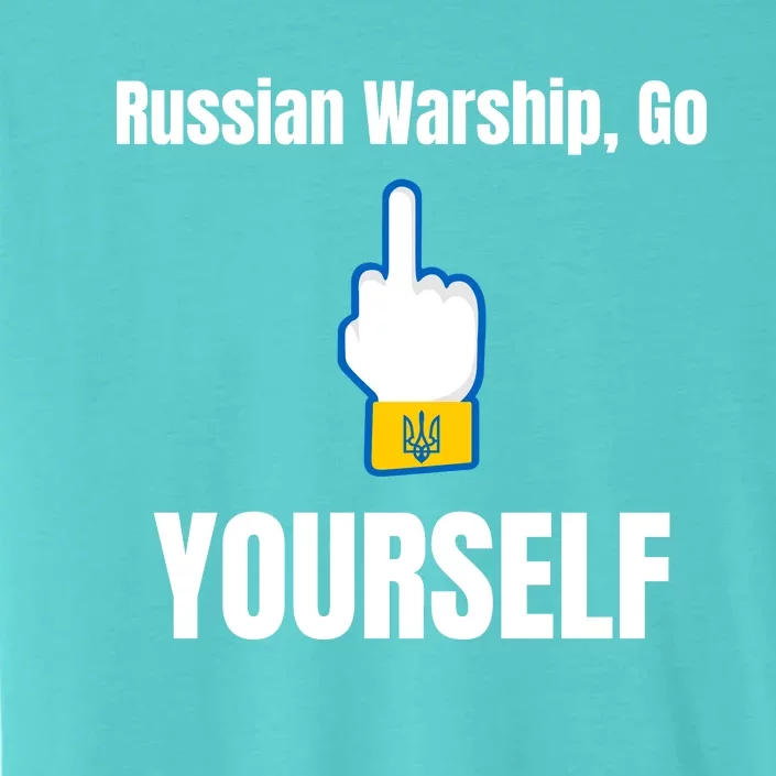 Russian Warship Go F**K Yourself Middle Finger Ukraine ChromaSoft Performance T-Shirt