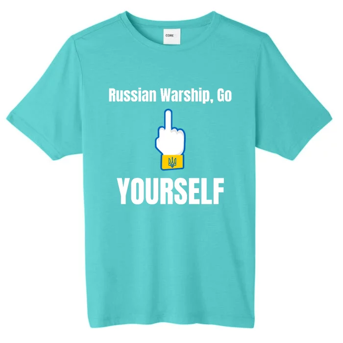 Russian Warship Go F**K Yourself Middle Finger Ukraine ChromaSoft Performance T-Shirt