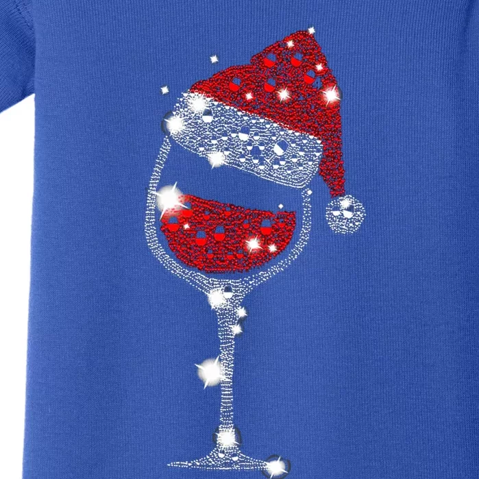 Red Wine Glass Christmas Tee Funny Santa Hat Xmas Gift Great Gift Baby Bodysuit