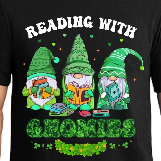 Reading With Gnomies Books Lover Librarian St Patrick's Day Gift Pajama Set