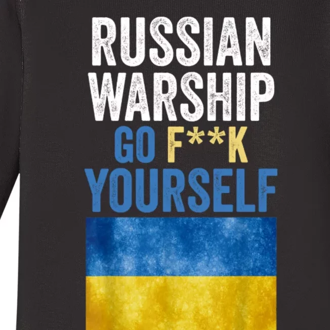 Russian Warship Go F Yourself, Russian Warship Go Fuck Yourself Baby Long Sleeve Bodysuit