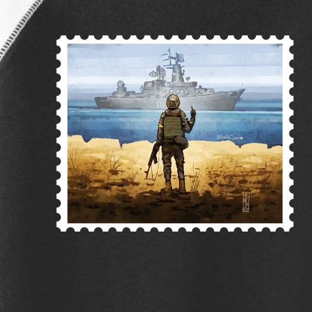 Russian Warship Go F Yourself Ukraine Postage Stamp Ukrainian Pride Toddler Fine Jersey T-Shirt