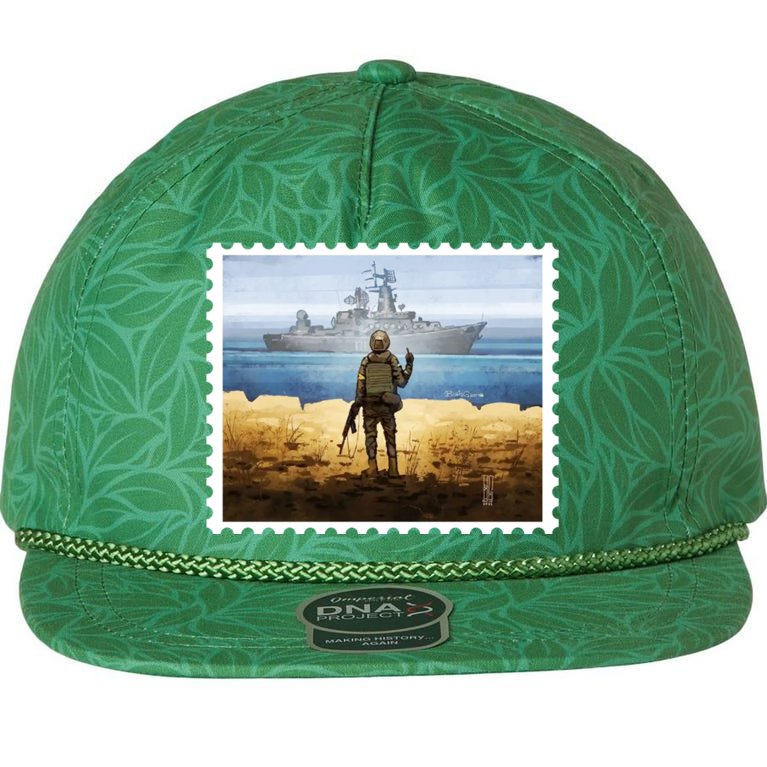 Russian Warship Go F Yourself Ukraine Postage Stamp Ukrainian Pride Aloha Rope Hat