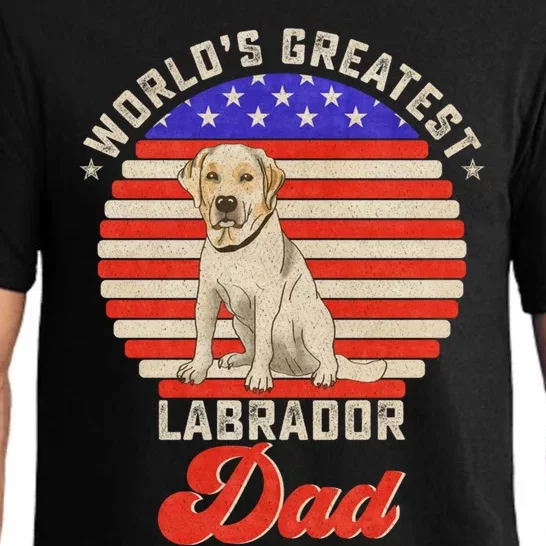 Retro Worlds Greatest Labrador Retriever Dog Dad Lab Sunset Gift Pajama Set