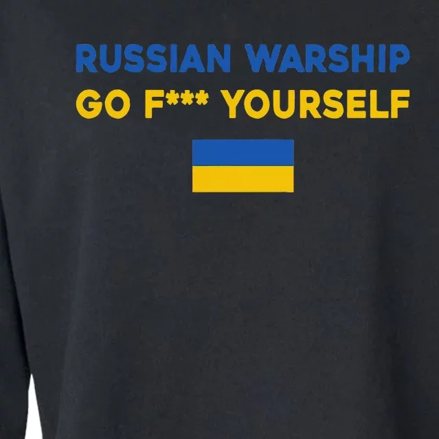 Russian Warship Go F Yourself Cropped Pullover Crew