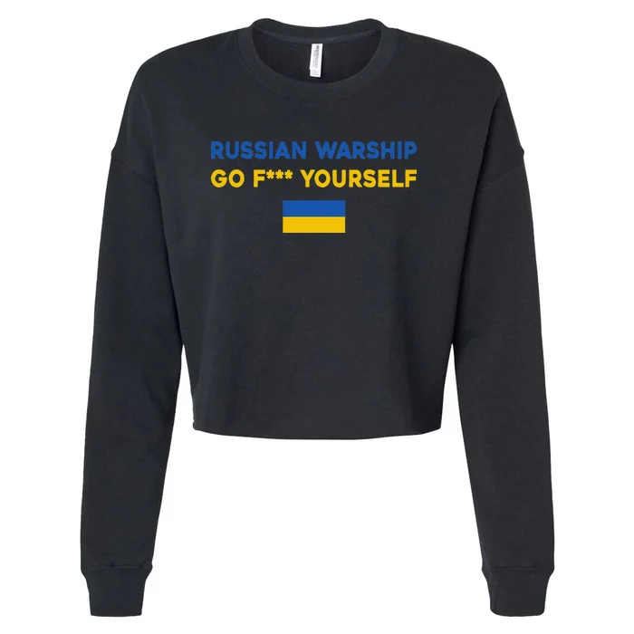 Russian Warship Go F Yourself Cropped Pullover Crew