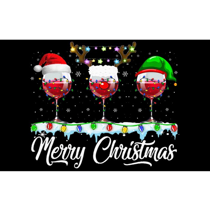 Red Wine Glass Santa Hat Xmas Funny Christmas For Bumper Sticker