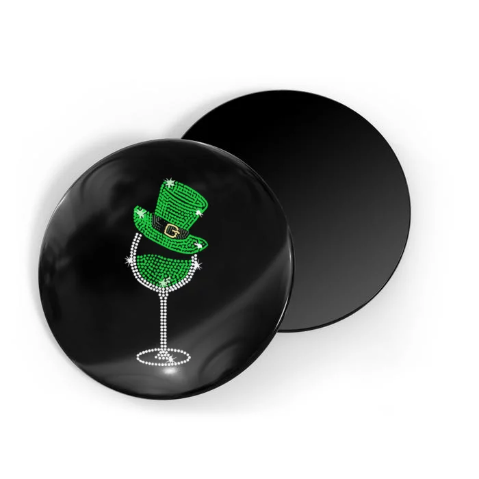 Rhinestone Wine Glasses Drinking St Patricks Day Magnet