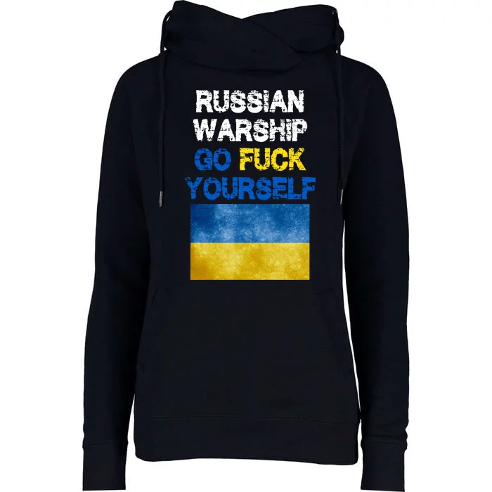 Russian Warship Go Fuck Yourself Womens Funnel Neck Pullover Hood