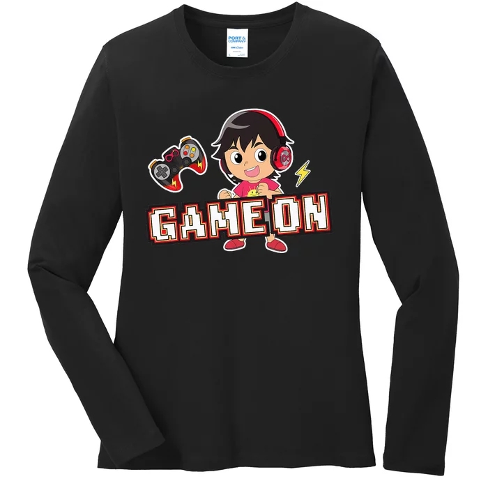 Ryan's World Game On Ryan Ladies Long Sleeve Shirt