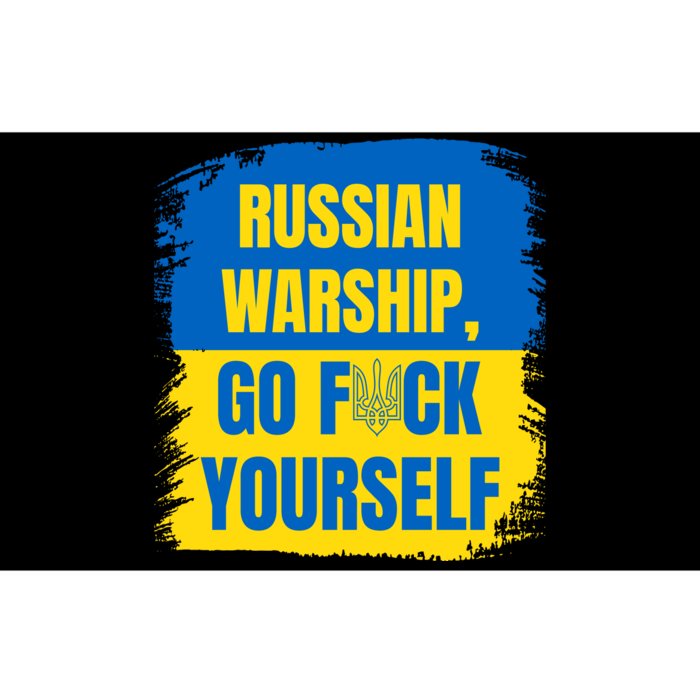 Russian Warship Go F Yourself Ukraine Last Words Ukrainian Flag Bumper Sticker