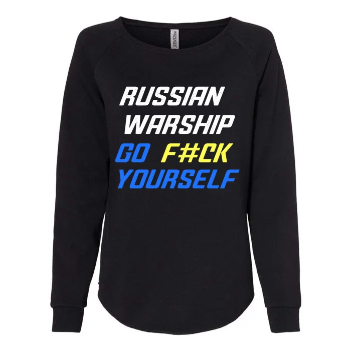 Russian Warship Go F#ck Yourself Womens California Wash Sweatshirt