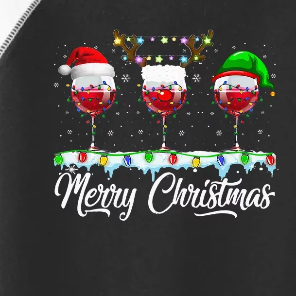 Red Wine Glass Santa Hat Xmas gift for Christmas Toddler Fine Jersey T-Shirt