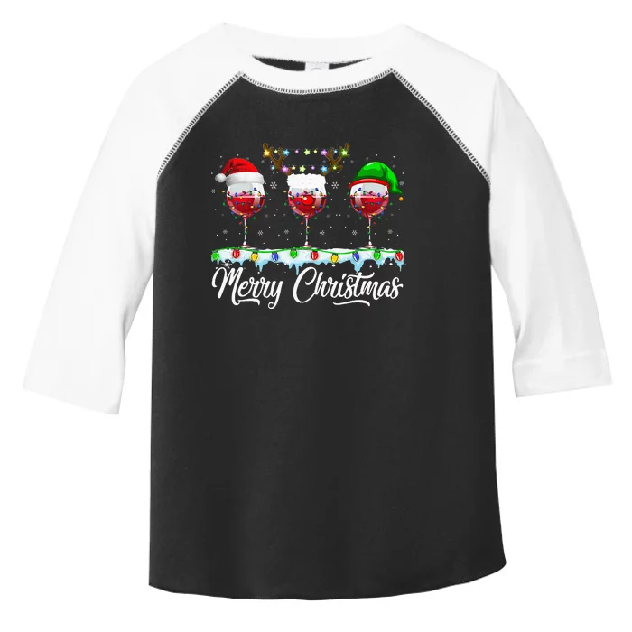 Red Wine Glass Santa Hat Xmas gift for Christmas Toddler Fine Jersey T-Shirt