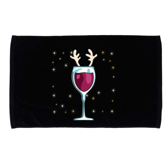 Red Wine Glass With Santa Hat Reindeer Antlers Wine Glass Gift Microfiber Hand Towel