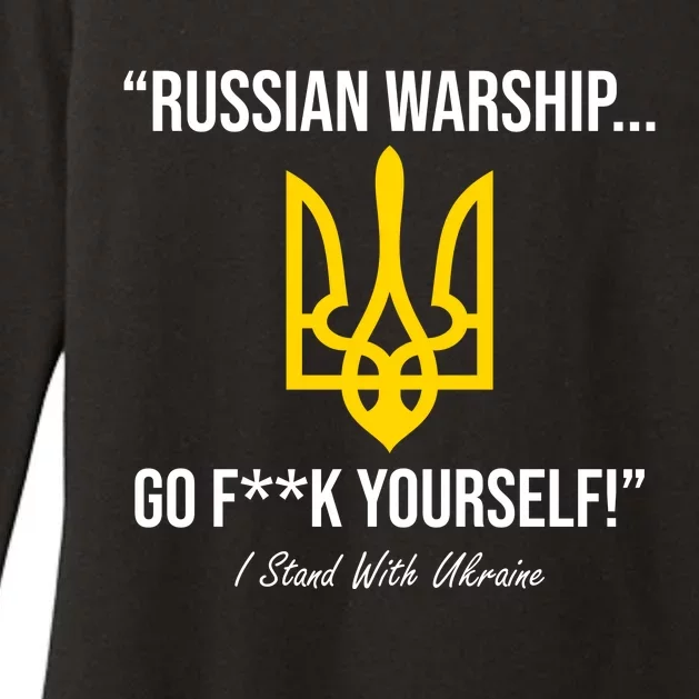 Russian Warship Go F**K Yourself I Stand With Ukraine Womens CVC Long Sleeve Shirt