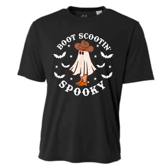 Retro Western Halloween Cute Ghost Funny Boot Scootin Spooky Gift Cooling Performance Crew T-Shirt