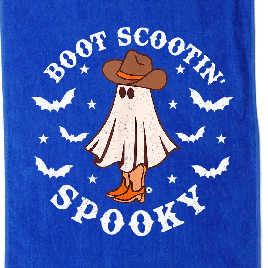 Retro Western Halloween Cute Ghost Funny Boot Scootin Spooky Gift Platinum Collection Golf Towel