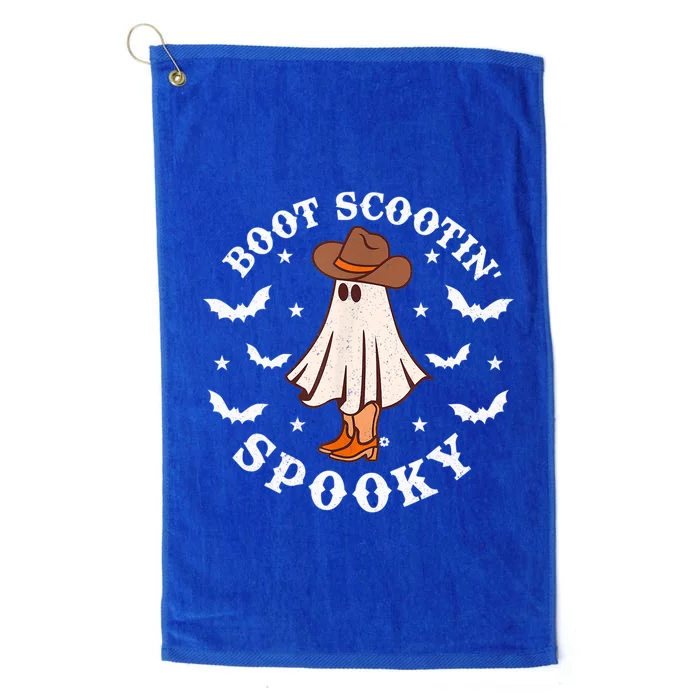 Retro Western Halloween Cute Ghost Funny Boot Scootin Spooky Gift Platinum Collection Golf Towel