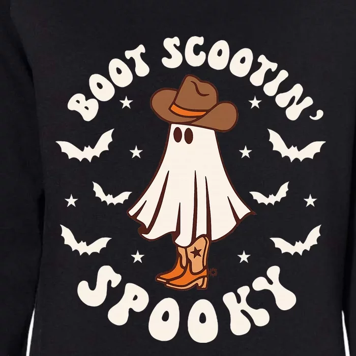 Retro Western Halloween Cute Ghost Funny Boot Scootin Spooky Womens California Wash Sweatshirt