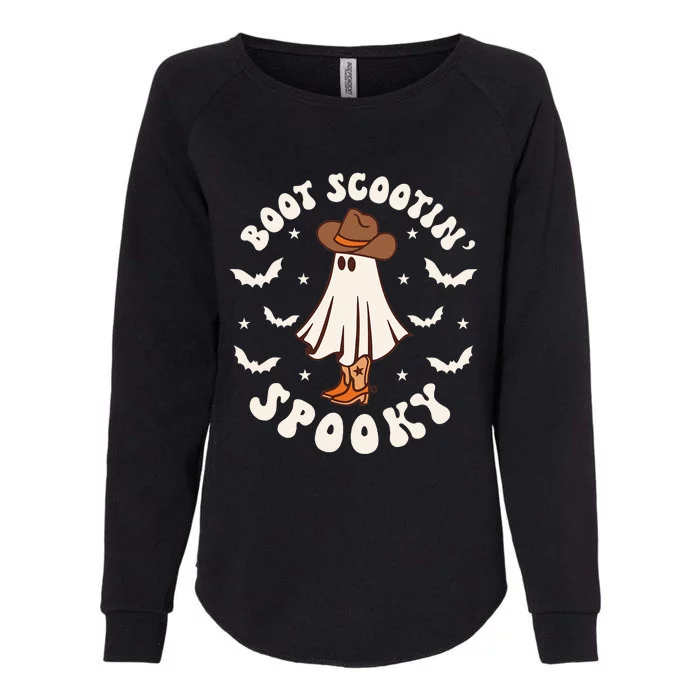 Retro Western Halloween Cute Ghost Funny Boot Scootin Spooky Womens California Wash Sweatshirt