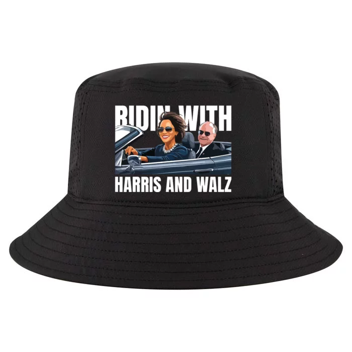 Ridin With Harris And Walz President Kamala Harris Tim Walz Cool Comfort Performance Bucket Hat