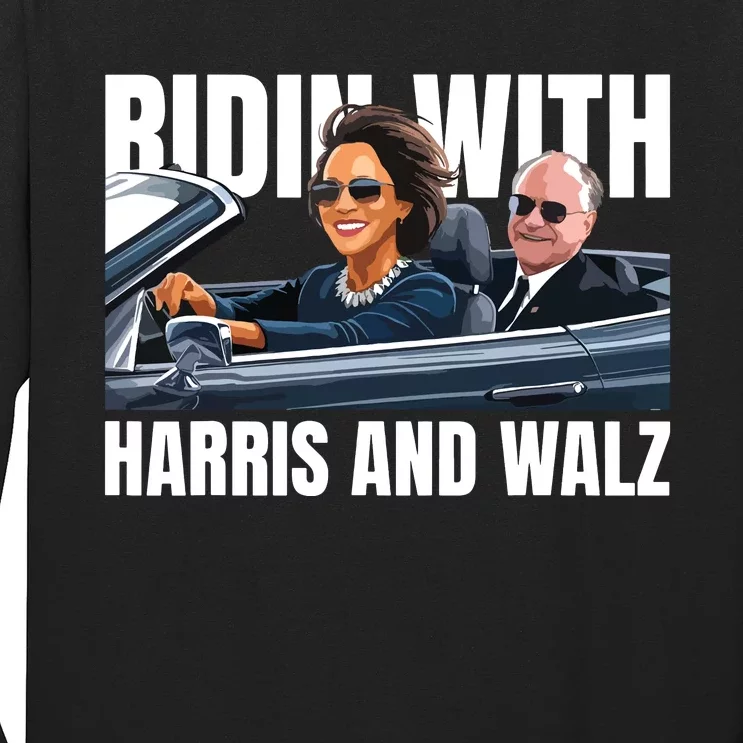 Ridin With Harris And Walz President Kamala Harris Tim Walz Long Sleeve Shirt