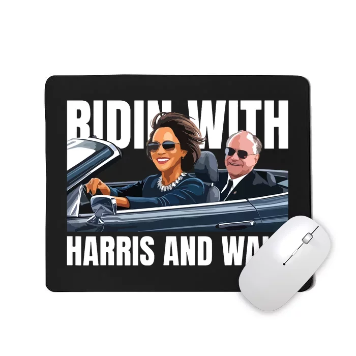 Ridin With Harris And Walz President Kamala Harris Tim Walz Mousepad