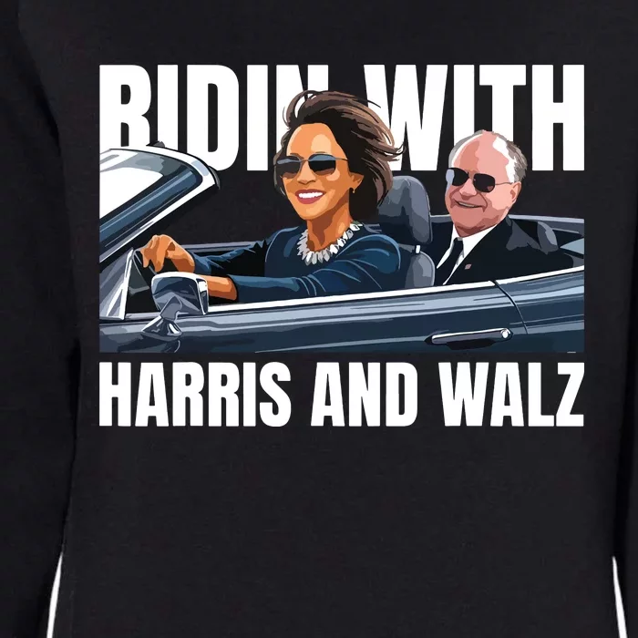 Ridin With Harris And Walz President Kamala Harris Tim Walz Womens California Wash Sweatshirt